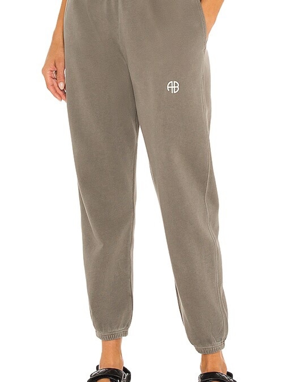 Anine Bing Olive Green Logo Sweat Joggers
